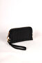 Black Striped Patterned Handbag Set - 6