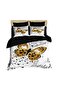 Gold Gilded Butterfly Digital Double Duvet Cover Pillow Set