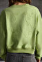 Fann Women's Embroidery Detailed Soft Fabric Knitted 3 Thread Organic Cotton Light Green Sweatshirt - 5