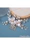 Elegant Floral Pearl Detailed Bridal Crown with Pearls and Crystal Stones - Wedding Engagement Henna Promise Crown Hair Accessory - 4