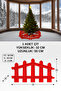 Plastic Christmas Tree Fence (H: 32 cm W: 55 cm) 1 Piece with Hard Ground Stand - Red