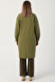 Light Khaki Buttoned Comfortable Fit Knitted Jacket - 4