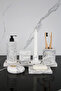 8 Pieces Concrete Bathroom Set Solid Liquid Soap Dispenser Toothbrush Holder Candle Holder Tray Presentation Holder Cotton Box