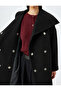 Belted Wide Shawl Collar Double Breasted Long Stamp Coat - 6