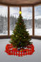 Plastic Christmas Tree Fence (H: 32 cm W: 55 cm) 8 Pieces with Hard Ground Stands - Red - 2