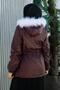 Low Back Lace, Zipper Detail Hooded Short Leather Coat-Brc6265 - 2