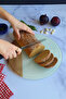 Channeled Glass Cutting Board - Glass Cutting Table| Wooden Patterned Edge| Diameter32cm| Patented Product - 5