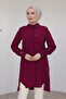 Tunic with Hidden Buttons and Shirt Collar-Vishne 24Kt473 - 2