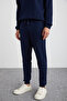 Adens Men's Regular Soft Premium Fabric 3 Thread Ribbed Elastic Leg Navy Blue Sweatpants - 2