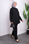 Black Buttoned Shirt and Trousers Set - 2