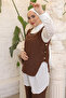Brown Side Buttoned Necklace Triple Wrap Set - 2