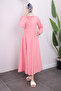 Elastic Waist and Powder Sleeve Dress - 4