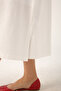 Ecru Slit Long Combed Cotton Skirt Lining - 5