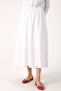 White Slit Long Combed Cotton Skirt Lining