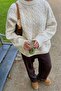 Ecru Crew Neck Knitted Knitwear Sweater MG2009 - 2
