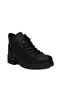 Black Waxed Zippered and Lace up Boots
