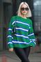 Green Striped Knitwear Sweater Mg1244