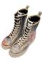 Women's Vegan Leather Gray Zippered Long Boots - London Is Calling Design
