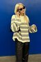 Gray Striped Women's Sweater Mg1298 - 4