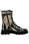 Women's Vegan Leather Black Zippered Long Boots - Edvard Munch The Scream Muse Design - 5