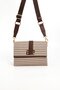 Coffee Yellow - Brown Plaid Line Square Women's Crossbody Bag Sp1009