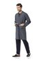 5560 Men's Navy Blue Combed Cotton Long Sleeve & Claret Red Short Sleeve Pajamas and Robe Dowry Set