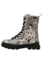 Women's Vegan Leather Gray Zippered Long Boots - Black Dress Design - 3