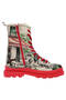 Women's Vegan Leather Red Zippered Long Boots - La Vie Parisienne Design - 5