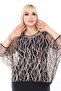 Plus Size 3863 Black-Gold Blouse and Bady Set