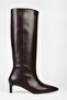 Women's Blaze Brown Skin Short Pointed Heeled Boots - 2