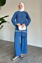 Skirt Pleated Piping Indigo Double Suit