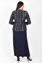 Plus Size 3153 Navy Blue Jacket Dress Double Suit - 3