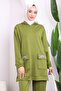Oil Green Pocket Stone Detailed Oys Set - 3