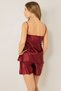 Adjustable Strap Lace Satin Shorts Set - 5