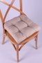 Lina Beige Pofidik Chair Cushion with Special Stitched Laces - 2