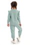 Crew Neck Long Sleeve Mint Color Girl's Tracksuit Set - 3