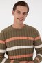 Men's Regular Fit Crew Neck Khaki Sweater 50293109-Vr027 - 2
