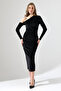 Off-The-Shoulder Gathered Glitter Velvet Dress
