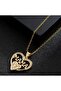 Heart Mama (Mom)Written Crystal Stone Gold Paved Chain Necklace