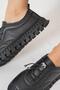 Valero soft embroidered genuine leather women's shoes black skin - 3