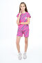 Girl's W Letter Printed Shorts Set