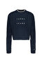 Tjw Bubble Cable Flag Crew Round Neck Standard Embroidery Navy Blue Women's Sweater Size: S