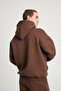 Unisex Oversize Basic Sweatshirt Hoodie Brown - 2