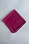 Cutout Sand Bead Detailed Square Crochet Embroidered Writing 90*90 /Dark Pink