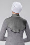 Women's Hijab Dress, Half-High Neck, Simit Neck Collar, Combed Cotton, Solid Color, Smoked - 4