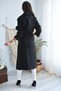 Women's Belted Black Coat - 5