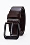 2 Pack Black Brown Men's Genuine Leather Black Buckle Men's Jeans Belt 4.5 cm Black-Brown - 5