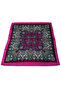Ethnic Floral Patterned Lilac Satin Scarf - 90X90 - 2