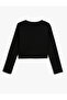 Crop T-Shirt with Window Detail Long Sleeve - 2