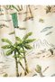 Linen Shorts with Pockets Elastic Waist Cactus Printed - 3